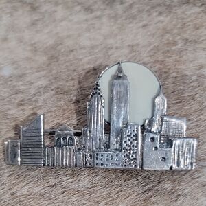 Great Falls Metal Works Sterling Silver Cityscape Brooch